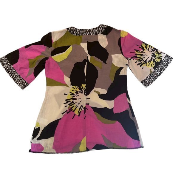 Trina Turk Cotton/Silk Blend Abstract Lightweight Shirt Size Small‎ - Picture 3 of 6